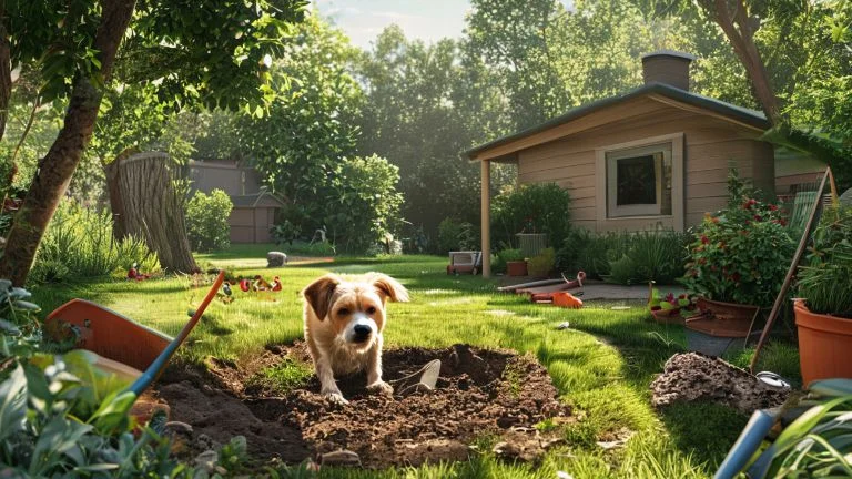 Por que seu cachorro cava buracos no quintal e como evitar esse hábito