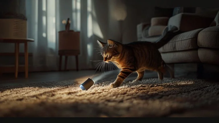 Brincadeiras Noturnas Ideais para Gatos que Caçam Sombras